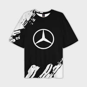 Мужская футболка oversize 3D с принтом Mercedes benz краски спорт в Тюмени,  |  | 