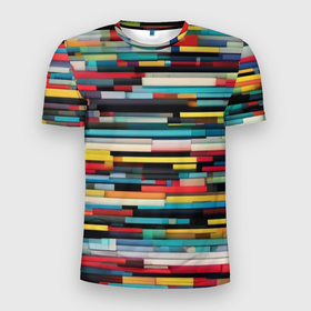 Мужская футболка 3D Slim с принтом Настроечная таблицаа в Екатеринбурге, 100% полиэстер с улучшенными характеристиками | приталенный силуэт, круглая горловина, широкие плечи, сужается к линии бедра | 