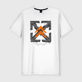 Мужская футболка хлопок Slim с принтом Скрещенные стрелки уличный стиль в Белгороде, 92% хлопок, 8% лайкра | приталенный силуэт, круглый вырез ворота, длина до линии бедра, короткий рукав | 