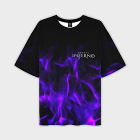 Мужская футболка oversize 3D с принтом Dantes Inferno flame neon в Петрозаводске,  |  | 