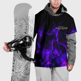 Накидка на куртку 3D с принтом Dantes Inferno flame neon в Белгороде, 100% полиэстер |  | 