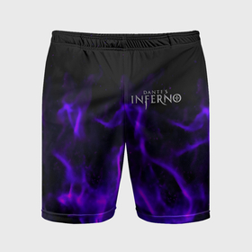 Мужские шорты спортивные с принтом Dantes Inferno flame neon в Петрозаводске,  |  | 