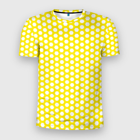 Мужская футболка 3D Slim с принтом Сетка шестигранника в Кировске, 100% полиэстер с улучшенными характеристиками | приталенный силуэт, круглая горловина, широкие плечи, сужается к линии бедра | 
