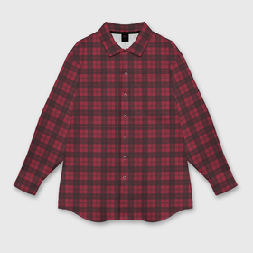 Мужская рубашка oversize 3D с принтом Тёмно красный в шотландском стиле ,  |  | 