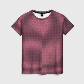Женская футболка 3D с принтом Роскошный розовый в полоску в Санкт-Петербурге, 100% полиэфир ( синтетическое хлопкоподобное полотно) | прямой крой, круглый вырез горловины, длина до линии бедер | 