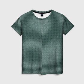 Женская футболка 3D с принтом Строгий зелёный в полоску в Санкт-Петербурге, 100% полиэфир ( синтетическое хлопкоподобное полотно) | прямой крой, круглый вырез горловины, длина до линии бедер | 
