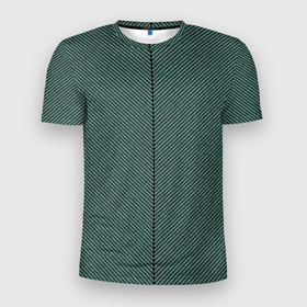 Мужская футболка 3D Slim с принтом Строгий зелёный в полоску в Кировске, 100% полиэстер с улучшенными характеристиками | приталенный силуэт, круглая горловина, широкие плечи, сужается к линии бедра | 