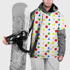 Накидка на куртку 3D с принтом Разноцветные геометрические фигурки в Тюмени, 100% полиэстер |  | Тематика изображения на принте: 
