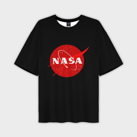 Мужская футболка oversize 3D с принтом NASA redlogo space usa в Тюмени,  |  | 