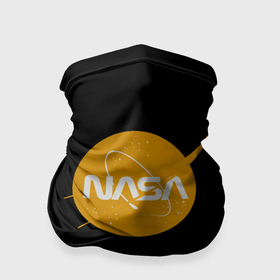 Бандана-труба 3D с принтом NASA yellow logo , 100% полиэстер, ткань с особыми свойствами — Activecool | плотность 150‒180 г/м2; хорошо тянется, но сохраняет форму | 