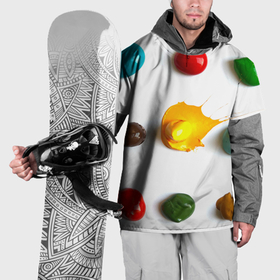 Накидка на куртку 3D с принтом Палитра красок на белом фоне в Курске, 100% полиэстер |  | Тематика изображения на принте: 