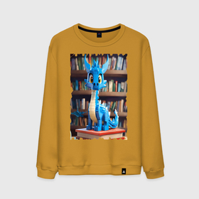 Мужской свитшот хлопок с принтом Дракон на фоне книг в стиле майнкрафт в Курске, 100% хлопок |  | 