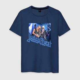 Мужская футболка хлопок с принтом Rob and Richi   Judas Priest в Санкт-Петербурге, 100% хлопок | прямой крой, круглый вырез горловины, длина до линии бедер, слегка спущенное плечо. | Тематика изображения на принте: 