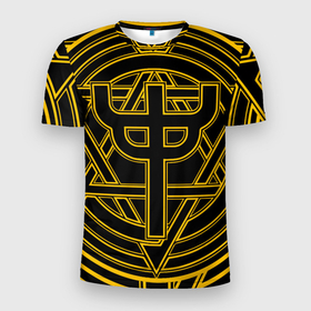 Мужская футболка 3D Slim с принтом Invincible Shield icon   Judas Priest в Санкт-Петербурге, 100% полиэстер с улучшенными характеристиками | приталенный силуэт, круглая горловина, широкие плечи, сужается к линии бедра | 