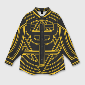 Мужская рубашка oversize 3D с принтом Invincible Shield icon   Judas Priest в Кировске,  |  | 