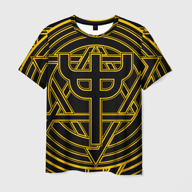 Мужская футболка 3D с принтом Invincible Shield icon   Judas Priest , 100% полиэфир | прямой крой, круглый вырез горловины, длина до линии бедер | 