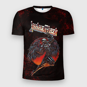 Мужская футболка 3D Slim с принтом Painkiller Judas Priest в Курске, 100% полиэстер с улучшенными характеристиками | приталенный силуэт, круглая горловина, широкие плечи, сужается к линии бедра | 