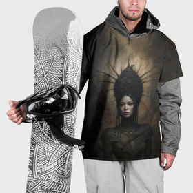 Накидка на куртку 3D с принтом Ведьма в узорчатой броне в Санкт-Петербурге, 100% полиэстер |  | 