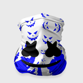 Бандана-труба 3D с принтом Marshmello dj blue pattern music band в Курске, 100% полиэстер, ткань с особыми свойствами — Activecool | плотность 150‒180 г/м2; хорошо тянется, но сохраняет форму | 