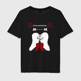 Мужская футболка хлопок Oversize с принтом Depeche Mode   memento mori the album в Курске, 100% хлопок | свободный крой, круглый ворот, “спинка” длиннее передней части | 