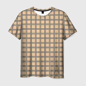 Мужская футболка 3D с принтом Бежевый в полоску в Санкт-Петербурге, 100% полиэфир | прямой крой, круглый вырез горловины, длина до линии бедер | Тематика изображения на принте: 