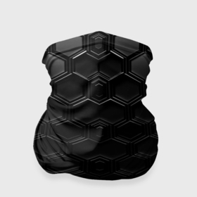 Бандана-труба 3D с принтом Чёрные текстуры соты в Кировске, 100% полиэстер, ткань с особыми свойствами — Activecool | плотность 150‒180 г/м2; хорошо тянется, но сохраняет форму | 