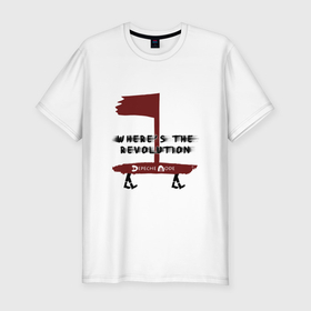 Мужская футболка хлопок Slim с принтом Depeche Mode   Revolution flag в Белгороде, 92% хлопок, 8% лайкра | приталенный силуэт, круглый вырез ворота, длина до линии бедра, короткий рукав | 