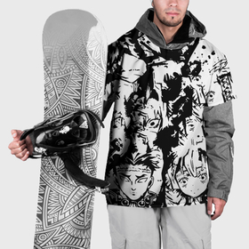 Накидка на куртку 3D с принтом Истребитель демонов черно белый постер в Кировске, 100% полиэстер |  | Тематика изображения на принте: 