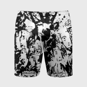 Мужские шорты спортивные с принтом Истребитель демонов черно белый постер в Курске,  |  | 