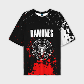 Мужская футболка oversize 3D с принтом Ramones краски метал группа в Екатеринбурге,  |  | 