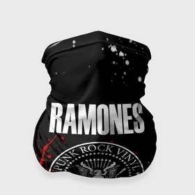 Бандана-труба 3D с принтом Ramones краски метал группа в Екатеринбурге, 100% полиэстер, ткань с особыми свойствами — Activecool | плотность 150‒180 г/м2; хорошо тянется, но сохраняет форму | 