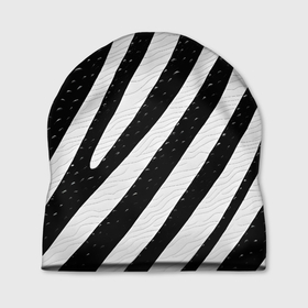 Шапка 3D с принтом Зебра под дождем в Тюмени, 100% полиэстер | универсальный размер, печать по всей поверхности изделия | Тематика изображения на принте: 