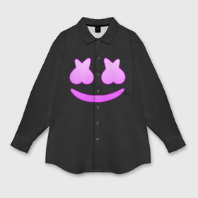 Мужская рубашка oversize 3D с принтом Маршмеллоу розовый градиент лого в Курске,  |  | Тематика изображения на принте: 