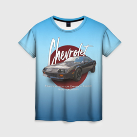 Женская футболка 3D с принтом Американский маслкар Chevrolet Camaro третьего поколения в Кировске, 100% полиэфир ( синтетическое хлопкоподобное полотно) | прямой крой, круглый вырез горловины, длина до линии бедер | 