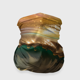 Бандана-труба 3D с принтом Перламутровые блестящие волны радужных цветов в Тюмени, 100% полиэстер, ткань с особыми свойствами — Activecool | плотность 150‒180 г/м2; хорошо тянется, но сохраняет форму | 