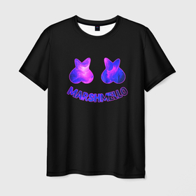 Мужская футболка 3D с принтом Маршмелло клубная музыка в Санкт-Петербурге, 100% полиэфир | прямой крой, круглый вырез горловины, длина до линии бедер | Тематика изображения на принте: 