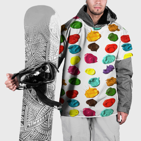 Накидка на куртку 3D с принтом Палитра с абстрактными мазками краски в Новосибирске, 100% полиэстер |  | Тематика изображения на принте: 