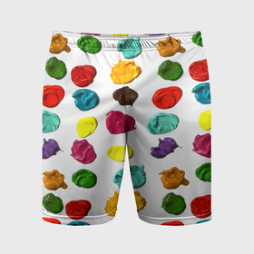 Мужские шорты спортивные с принтом Палитра с абстрактными мазками краски ,  |  | 