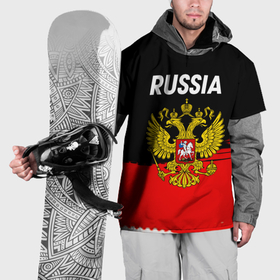 Накидка на куртку 3D с принтом Россия герб краски абстракция в Тюмени, 100% полиэстер |  | Тематика изображения на принте: 