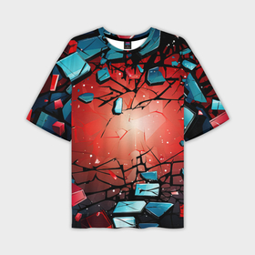 Мужская футболка oversize 3D с принтом Взрыв  камне абстракция в Кировске,  |  | 