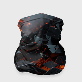 Бандана-труба 3D с принтом Абстрактные кубы в огне в Новосибирске, 100% полиэстер, ткань с особыми свойствами — Activecool | плотность 150‒180 г/м2; хорошо тянется, но сохраняет форму | Тематика изображения на принте: 