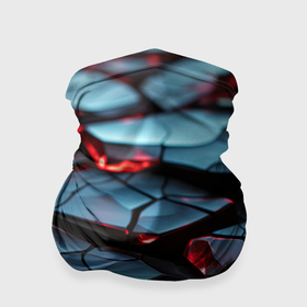 Бандана-труба 3D с принтом Черные неоновые кубики абстракция в Санкт-Петербурге, 100% полиэстер, ткань с особыми свойствами — Activecool | плотность 150‒180 г/м2; хорошо тянется, но сохраняет форму | 