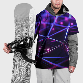 Накидка на куртку 3D с принтом Фиолетовы прозрачные линии , 100% полиэстер |  | 