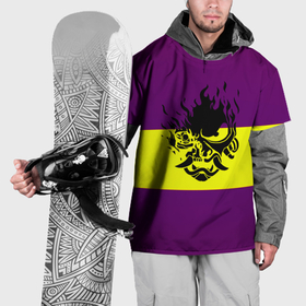 Накидка на куртку 3D с принтом Cyberpunk 2077 stripes в Тюмени, 100% полиэстер |  | 