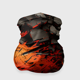 Бандана-труба 3D с принтом Черные камни на красном взрыв в Екатеринбурге, 100% полиэстер, ткань с особыми свойствами — Activecool | плотность 150‒180 г/м2; хорошо тянется, но сохраняет форму | 