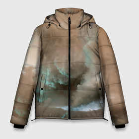 Мужская зимняя куртка 3D с принтом Серо коричневые облака в Екатеринбурге, верх — 100% полиэстер; подкладка — 100% полиэстер; утеплитель — 100% полиэстер | длина ниже бедра, свободный силуэт Оверсайз. Есть воротник-стойка, отстегивающийся капюшон и ветрозащитная планка. 

Боковые карманы с листочкой на кнопках и внутренний карман на молнии. | 