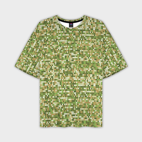 Мужская футболка oversize 3D с принтом В зеленых тонах вязаный трикотажный однотонный узор в Кировске,  |  | 