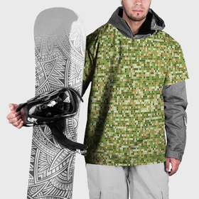 Накидка на куртку 3D с принтом В зеленых тонах вязаный трикотажный однотонный узор в Кировске, 100% полиэстер |  | 