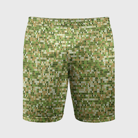 Мужские шорты спортивные с принтом В зеленых тонах вязаный трикотажный однотонный узор в Кировске,  |  | 