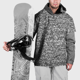 Накидка на куртку 3D с принтом Узор серого вязанного трикотажа меланж в Кировске, 100% полиэстер |  | 
